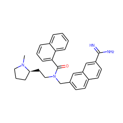 CN1CCC[C@@H]1CCN(Cc1ccc2ccc(C(=N)N)cc2c1)C(=O)c1cccc2ccccc12 ZINC000028525519