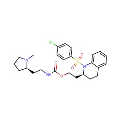 CN1CCC[C@@H]1CCNC(=O)OCC[C@@H]1CCc2ccccc2N1S(=O)(=O)c1ccc(Cl)cc1 ZINC000028704161