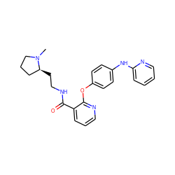 CN1CCC[C@@H]1CCNC(=O)c1cccnc1Oc1ccc(Nc2ccccn2)cc1 ZINC000143143914