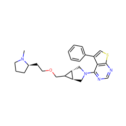 CN1CCC[C@@H]1CCOCC1[C@@H]2CN(c3ncnc4scc(-c5ccccc5)c34)C[C@@H]12 ZINC000146457806