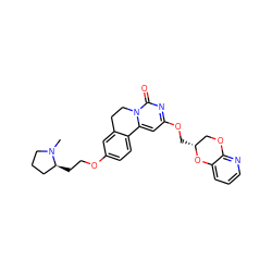 CN1CCC[C@@H]1CCOc1ccc2c(c1)CCn1c-2cc(OC[C@@H]2COc3ncccc3O2)nc1=O ZINC000209723667