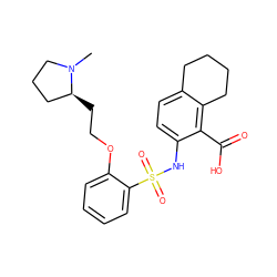 CN1CCC[C@@H]1CCOc1ccccc1S(=O)(=O)Nc1ccc2c(c1C(=O)O)CCCC2 ZINC000014964781