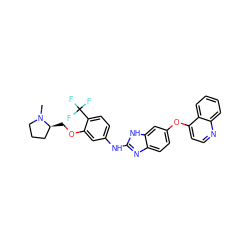 CN1CCC[C@@H]1COc1cc(Nc2nc3ccc(Oc4ccnc5ccccc45)cc3[nH]2)ccc1C(F)(F)F ZINC000014965255