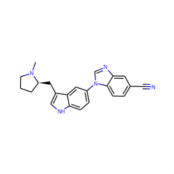 CN1CCC[C@@H]1Cc1c[nH]c2ccc(-n3cnc4cc(C#N)ccc43)cc12 ZINC000003805713