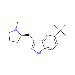 CN1CCC[C@@H]1Cc1c[nH]c2ccc(C(C)(C)C)cc12 ZINC000029462726