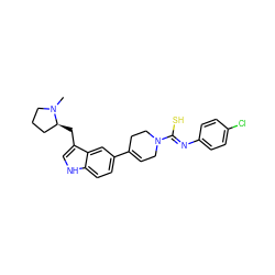 CN1CCC[C@@H]1Cc1c[nH]c2ccc(C3=CCN(/C(S)=N/c4ccc(Cl)cc4)CC3)cc12 ZINC000013553518