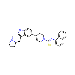 CN1CCC[C@@H]1Cc1c[nH]c2ccc(C3=CCN(/C(S)=N/c4cccc5ccccc45)CC3)cc12 ZINC000013553521