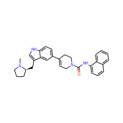 CN1CCC[C@@H]1Cc1c[nH]c2ccc(C3=CCN(C(=O)Nc4cccc5ccccc45)CC3)cc12 ZINC000013553514