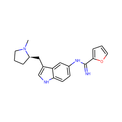 CN1CCC[C@@H]1Cc1c[nH]c2ccc(NC(=N)c3ccco3)cc12 ZINC000034806129