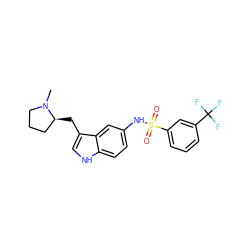 CN1CCC[C@@H]1Cc1c[nH]c2ccc(NS(=O)(=O)c3cccc(C(F)(F)F)c3)cc12 ZINC000013607564