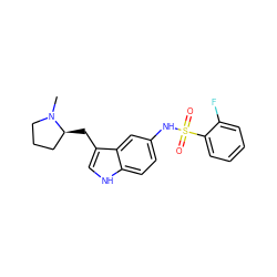 CN1CCC[C@@H]1Cc1c[nH]c2ccc(NS(=O)(=O)c3ccccc3F)cc12 ZINC000013607553