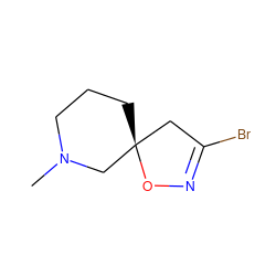 CN1CCC[C@]2(CC(Br)=NO2)C1 ZINC000073196777