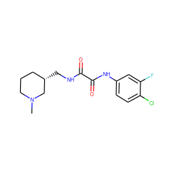 CN1CCC[C@H](CNC(=O)C(=O)Nc2ccc(Cl)c(F)c2)C1 ZINC000066258860