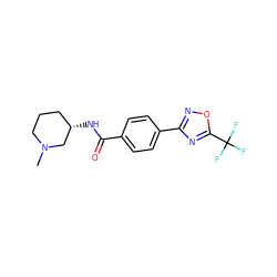 CN1CCC[C@H](NC(=O)c2ccc(-c3noc(C(F)(F)F)n3)cc2)C1 ZINC000142952260