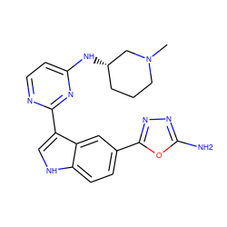 CN1CCC[C@H](Nc2ccnc(-c3c[nH]c4ccc(-c5nnc(N)o5)cc34)n2)C1 ZINC000145422462