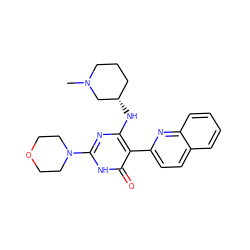 CN1CCC[C@H](Nc2nc(N3CCOCC3)[nH]c(=O)c2-c2ccc3ccccc3n2)C1 ZINC000205739823