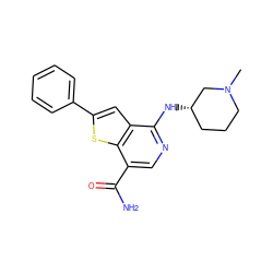 CN1CCC[C@H](Nc2ncc(C(N)=O)c3sc(-c4ccccc4)cc23)C1 ZINC000168938013