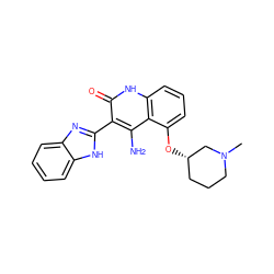 CN1CCC[C@H](Oc2cccc3[nH]c(=O)c(-c4nc5ccccc5[nH]4)c(N)c23)C1 ZINC000040430976