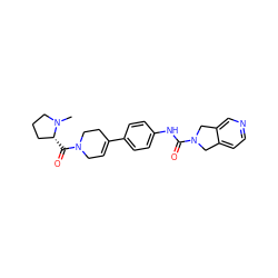 CN1CCC[C@H]1C(=O)N1CC=C(c2ccc(NC(=O)N3Cc4ccncc4C3)cc2)CC1 ZINC000166663478