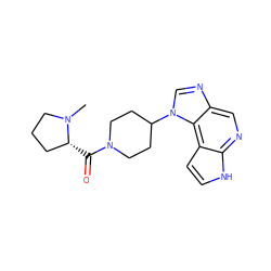 CN1CCC[C@H]1C(=O)N1CCC(n2cnc3cnc4[nH]ccc4c32)CC1 ZINC000095572541