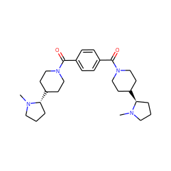 CN1CCC[C@H]1C1CCN(C(=O)c2ccc(C(=O)N3CCC([C@H]4CCCN4C)CC3)cc2)CC1 ZINC000096284333