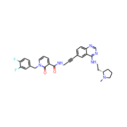 CN1CCC[C@H]1CCNc1ncnc2ccc(C#CCNC(=O)c3cccn(Cc4ccc(F)c(F)c4)c3=O)cc12 ZINC000096176296