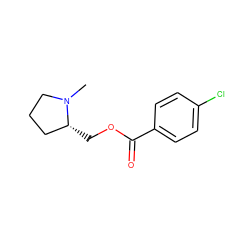 CN1CCC[C@H]1COC(=O)c1ccc(Cl)cc1 ZINC000096269682