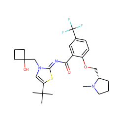 CN1CCC[C@H]1COc1ccc(C(F)(F)F)cc1C(=O)/N=c1\sc(C(C)(C)C)cn1CC1(O)CCC1 ZINC000141915926