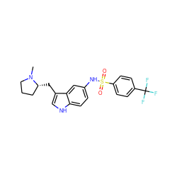 CN1CCC[C@H]1Cc1c[nH]c2ccc(NS(=O)(=O)c3ccc(C(F)(F)F)cc3)cc12 ZINC000013607581