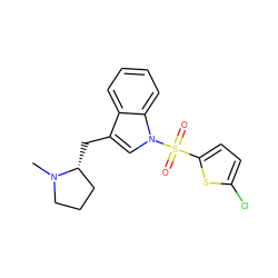 CN1CCC[C@H]1Cc1cn(S(=O)(=O)c2ccc(Cl)s2)c2ccccc12 ZINC000028525792