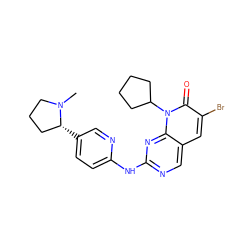 CN1CCC[C@H]1c1ccc(Nc2ncc3cc(Br)c(=O)n(C4CCCC4)c3n2)nc1 ZINC000146303135