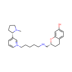 CN1CCC[C@H]1c1ccc[n+](CCCCCNC[C@H]2CCc3ccc(O)cc3O2)c1 ZINC000473112412
