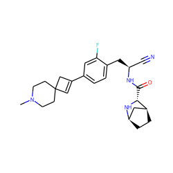 CN1CCC2(C=C(c3ccc(C[C@@H](C#N)NC(=O)[C@H]4N[C@@H]5CC[C@H]4C5)c(F)c3)C2)CC1 ZINC000219289627