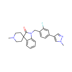 CN1CCC2(CC1)C(=O)N(Cc1ccc(-c3cnn(C)c3)cc1F)c1ccccc12 ZINC000095586986