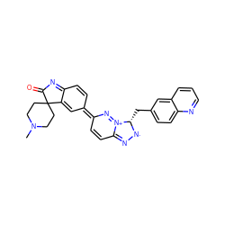 CN1CCC2(CC1)C(=O)N=c1ccc(=c3ccc4[n+](n3)[C@H](Cc3ccc5ncccc5c3)[N]N=4)cc12 ZINC000377841243