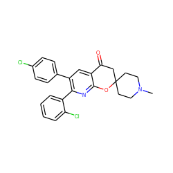 CN1CCC2(CC1)CC(=O)c1cc(-c3ccc(Cl)cc3)c(-c3ccccc3Cl)nc1O2 ZINC000049052756