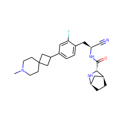 CN1CCC2(CC1)CC(c1ccc(C[C@@H](C#N)NC(=O)[C@H]3N[C@@H]4CC[C@H]3C4)c(F)c1)C2 ZINC000219289470