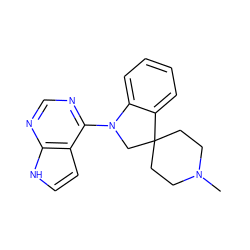 CN1CCC2(CC1)CN(c1ncnc3[nH]ccc13)c1ccccc12 ZINC000029047614