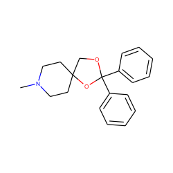 CN1CCC2(CC1)COC(c1ccccc1)(c1ccccc1)O2 ZINC000027899141