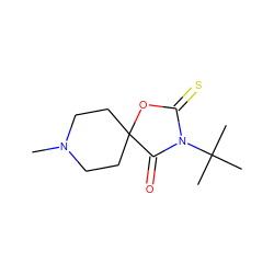 CN1CCC2(CC1)OC(=S)N(C(C)(C)C)C2=O ZINC000000011054