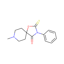 CN1CCC2(CC1)OC(=S)N(c1ccccc1)C2=O ZINC000000011053