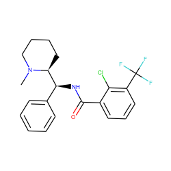 CN1CCCC[C@H]1[C@@H](NC(=O)c1cccc(C(F)(F)F)c1Cl)c1ccccc1 ZINC000003819066