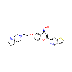 CN1CCCC12CCN(CCOc1ccc3oc(-c4cc5sccc5cn4)c/c(=N\O)c3c1)CC2 ZINC001772614688