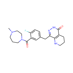 CN1CCCN(C(=O)c2cc(Cc3n[nH]c(=O)c4c3NCCC4)ccc2F)CC1 ZINC000140906285