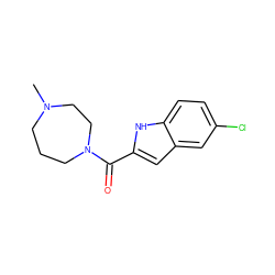 CN1CCCN(C(=O)c2cc3cc(Cl)ccc3[nH]2)CC1 ZINC000084759510