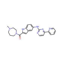 CN1CCCN(C(=O)c2cc3cc(Nc4nccc(-c5ccccn5)n4)ccc3[nH]2)CC1 ZINC000144206007