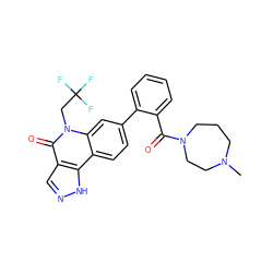 CN1CCCN(C(=O)c2ccccc2-c2ccc3c4[nH]ncc4c(=O)n(CC(F)(F)F)c3c2)CC1 ZINC000205063471