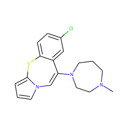 CN1CCCN(C2=Cn3cccc3Sc3ccc(Cl)cc32)CC1 ZINC000013532236