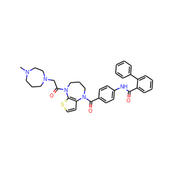 CN1CCCN(CC(=O)N2CCCN(C(=O)c3ccc(NC(=O)c4ccccc4-c4ccccc4)cc3)c3ccsc32)CC1 ZINC000028094249