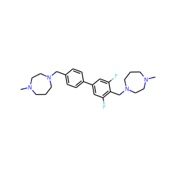 CN1CCCN(Cc2ccc(-c3cc(F)c(CN4CCCN(C)CC4)c(F)c3)cc2)CC1 ZINC000653845360